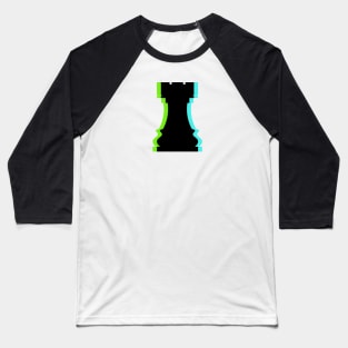 Trippy Rook Piece (Neon Green And Neon Blue) Baseball T-Shirt